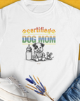 Dog Mom Series, Volume 1, Women's T-Shirt-White. For dog lovers and dog owners. Design by Dog Gang
