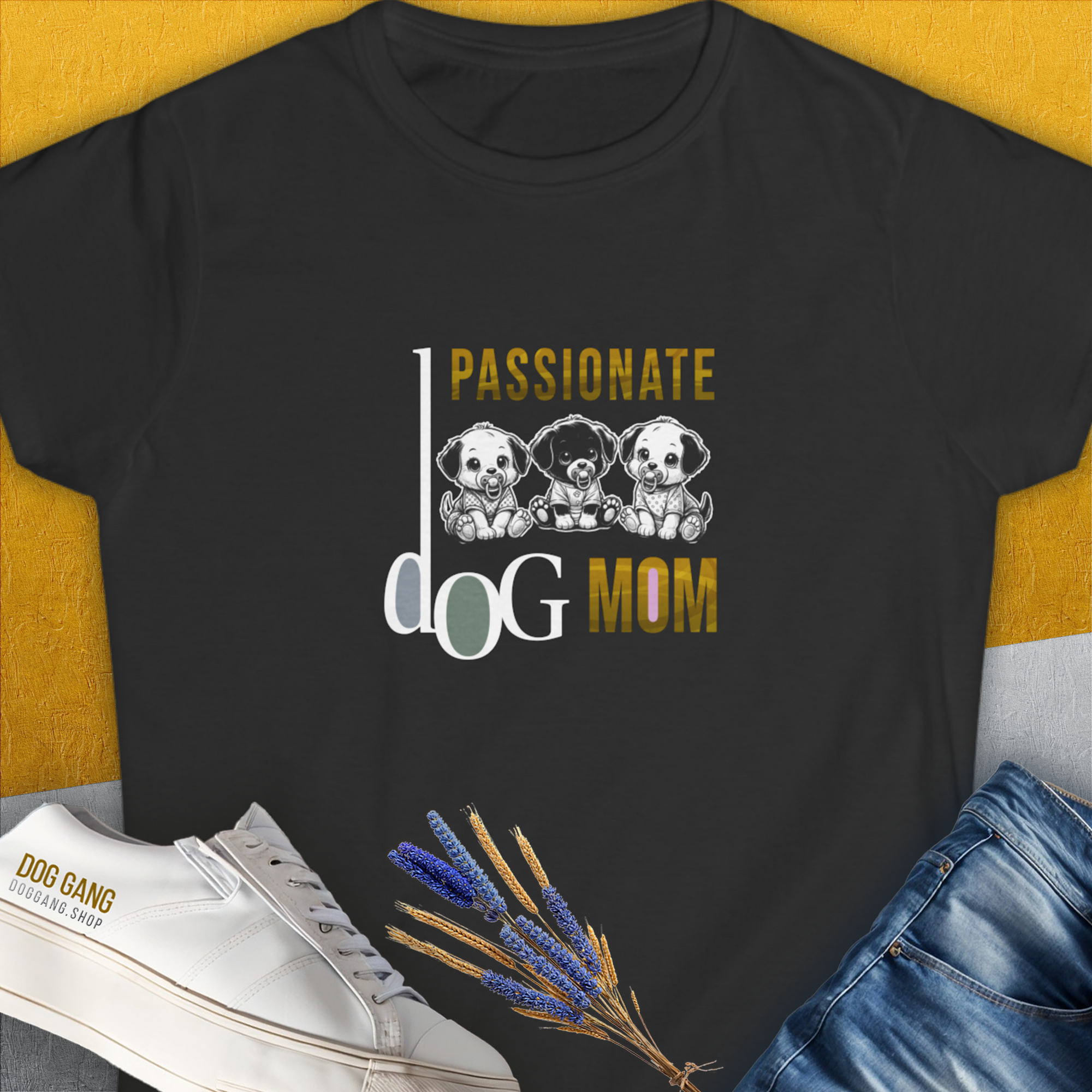 Dog Mom Series, Volume 6, Women&#39;s T-Shirt-Black. A perfect gift for dog lovers and dog owners. Design by Dog Gang