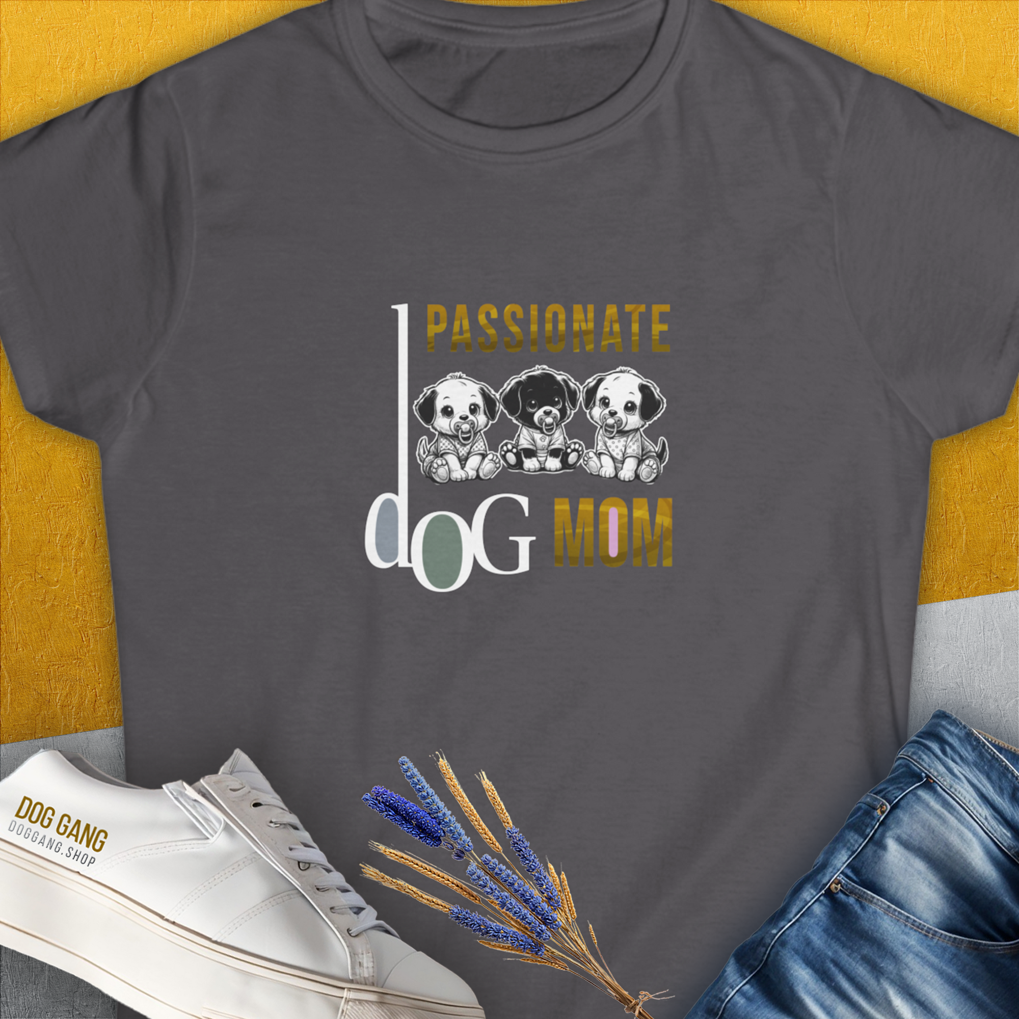Dog Mom Series, Volume 6, Women&#39;s T-Shirt-Charcoal. A dog-themed Design from Dog Gang