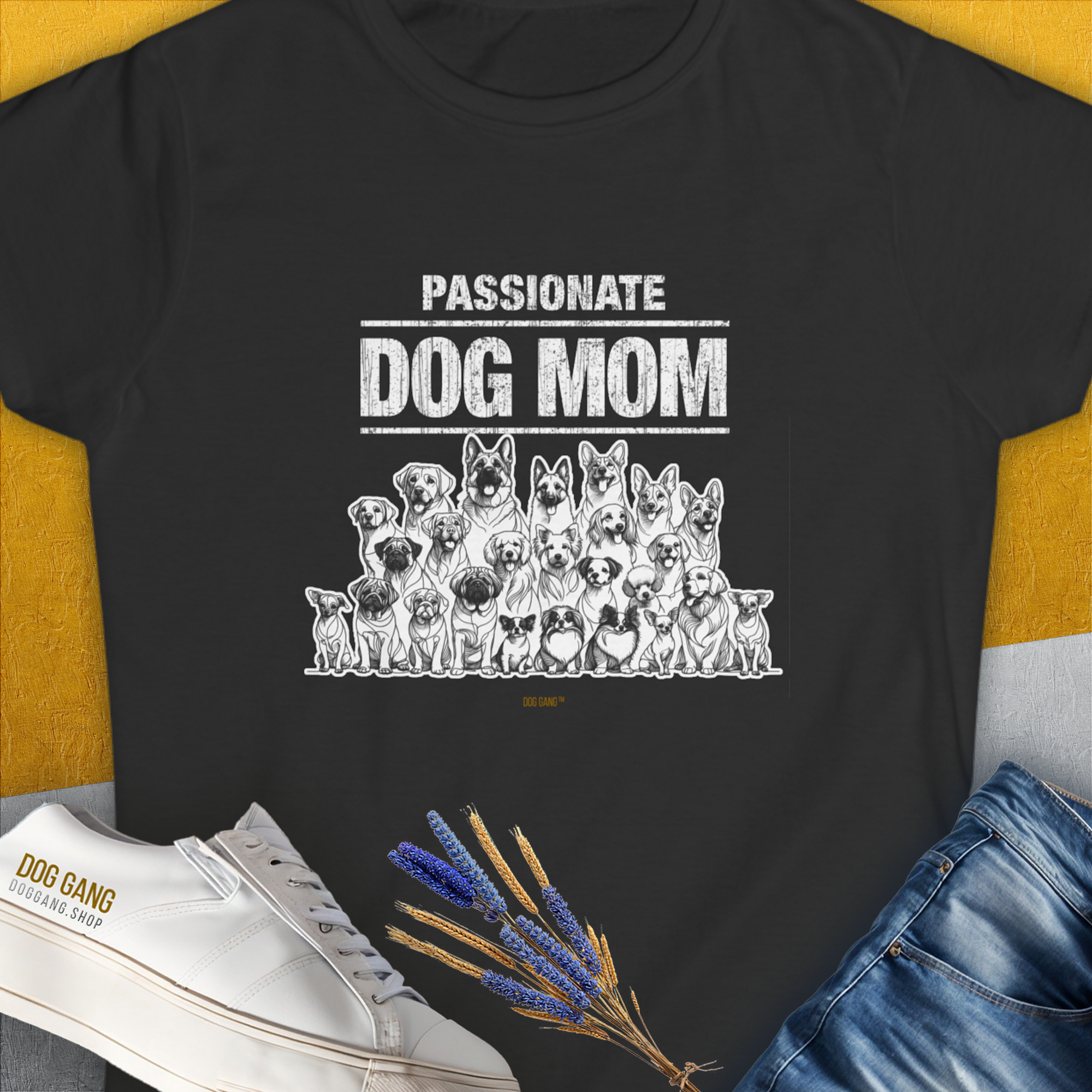 Dog Mom Series, Volume 8, Women&#39;s T-Shirt-Black. A perfect gift for dog lovers and dog owners. Design by Dog Gang