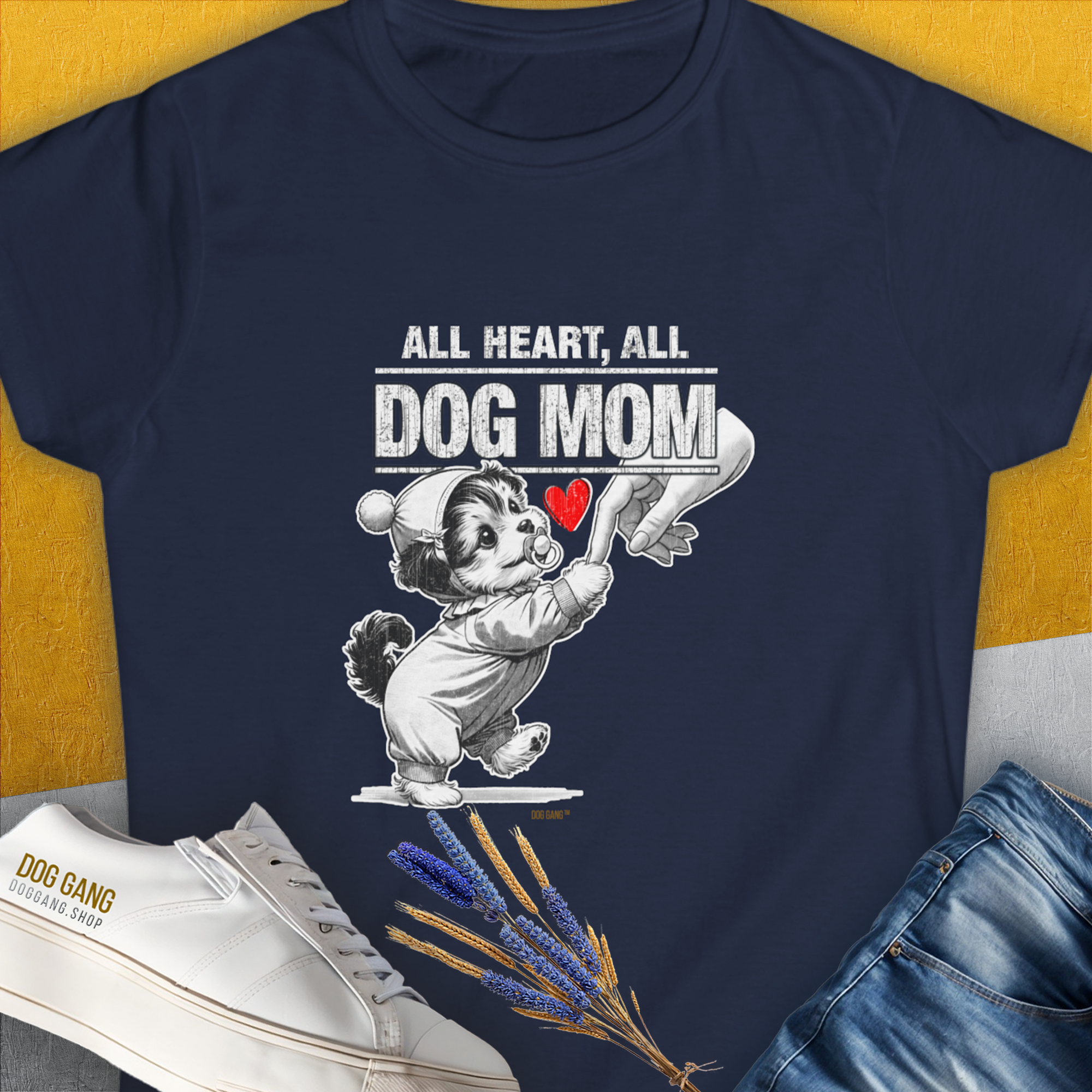Dog Mom Series, Volume 9, Women&#39;s T-Shirt-Navy, a cool and stylish design with a funny saying from Dog Gang