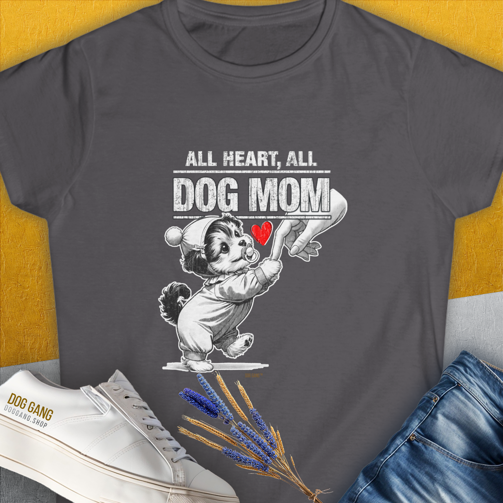 Dog Mom Series, Volume 9, Women&#39;s T-Shirt-Charcoal. A dog-themed Design from Dog Gang