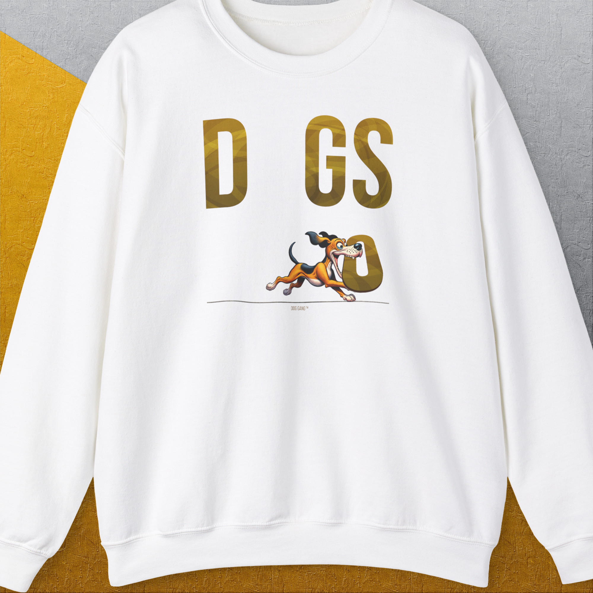 DOGS Series (D-GS), Volume 1, Unisex Sweatshirt-White, a cool design with a funny saying from Dog Gang