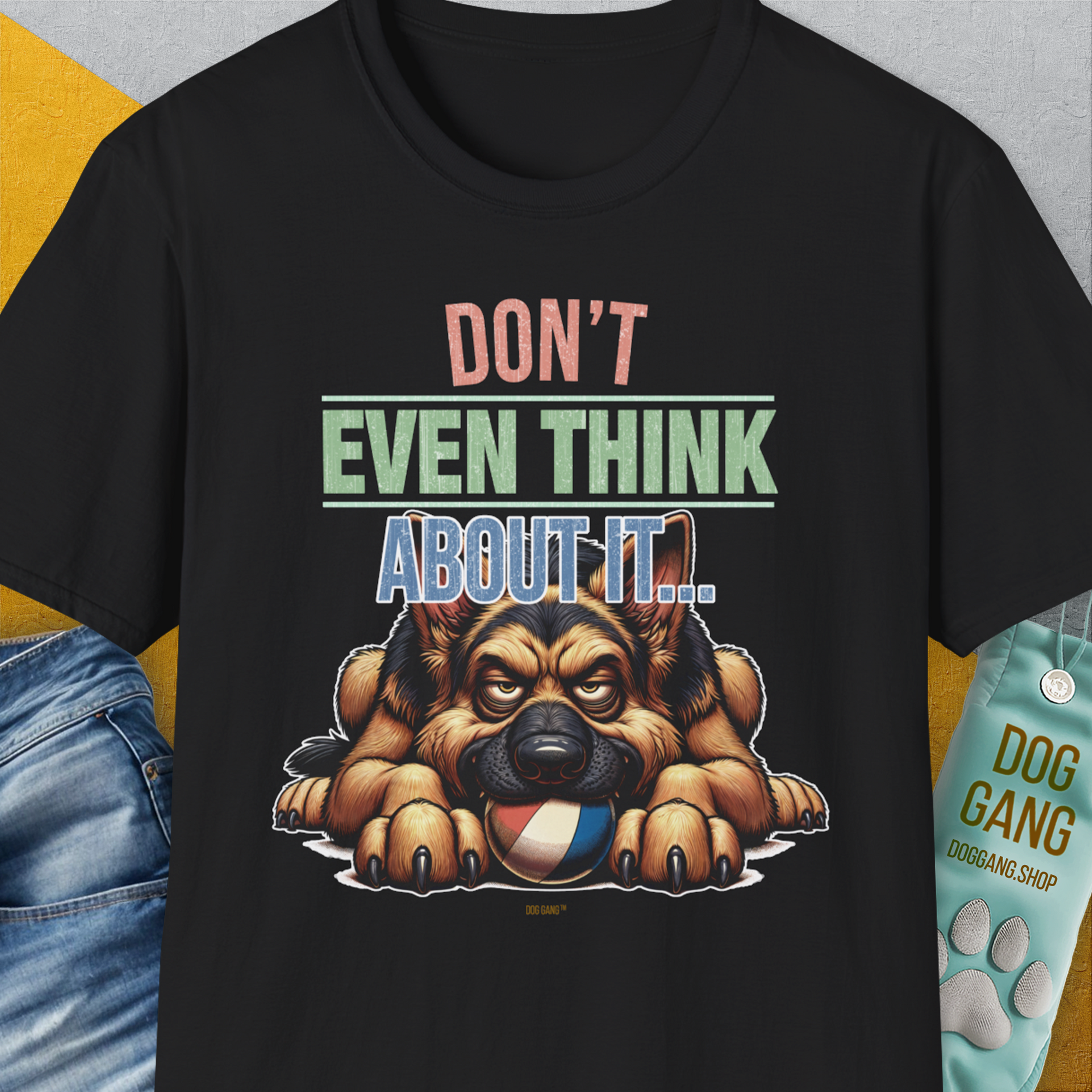 "Dont Even Think About It...", Volume 4 features a funny German Shepherd guarding a ball, making it a perfect fit for any dog lover. Designed by Dog Gang.