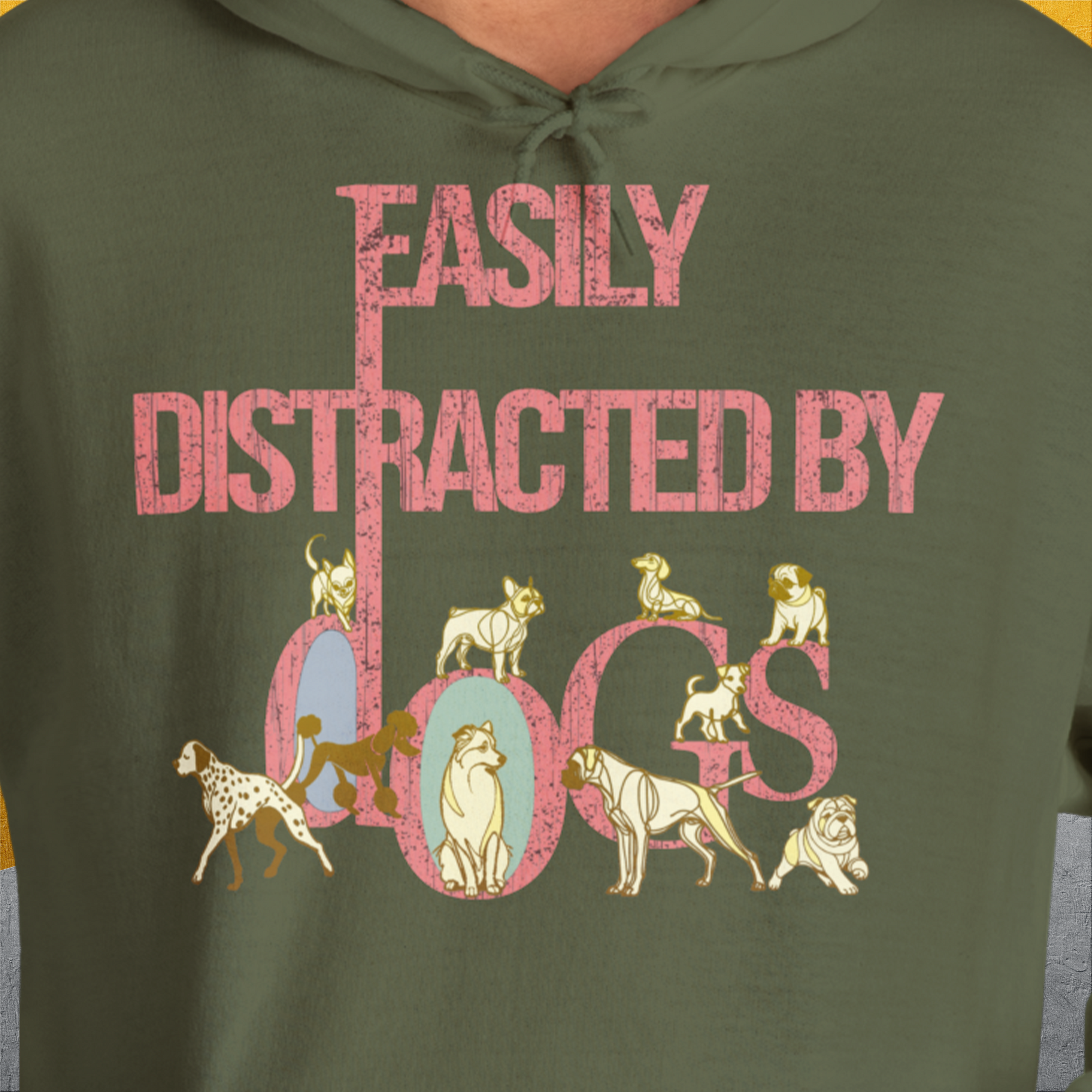 Easily Distracted By Dogs Series, Volume 2, Unisex Hoodie-. A perfect gift for dog lovers and dog owners. Design by Dog Gang