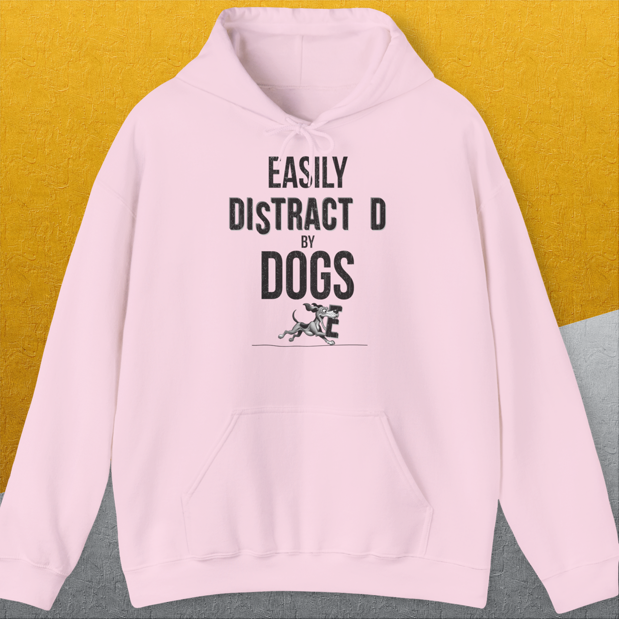 Easily Distracted By Dogs Series, Volume 3, Unisex Hoodie-Light Pink, Design by Dog Gang