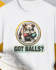 Got Balls? Volume 1, Unisex T-Shirt-White. A perfect gift for dog lovers and dog owners. Design by Dog Gang