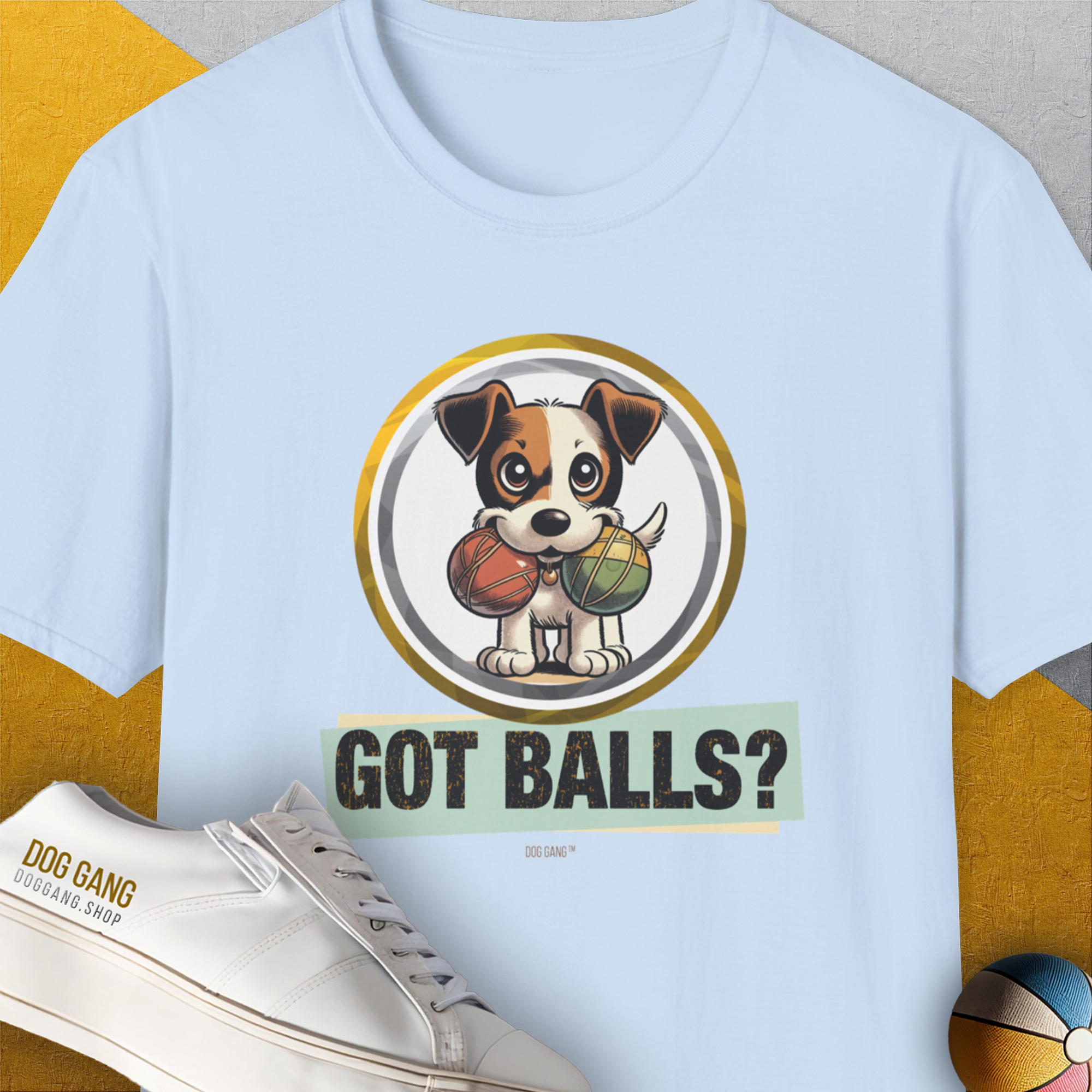 Got Balls? Volume 5, Unisex T-Shirt-Light Blue, Design by Dog Gang