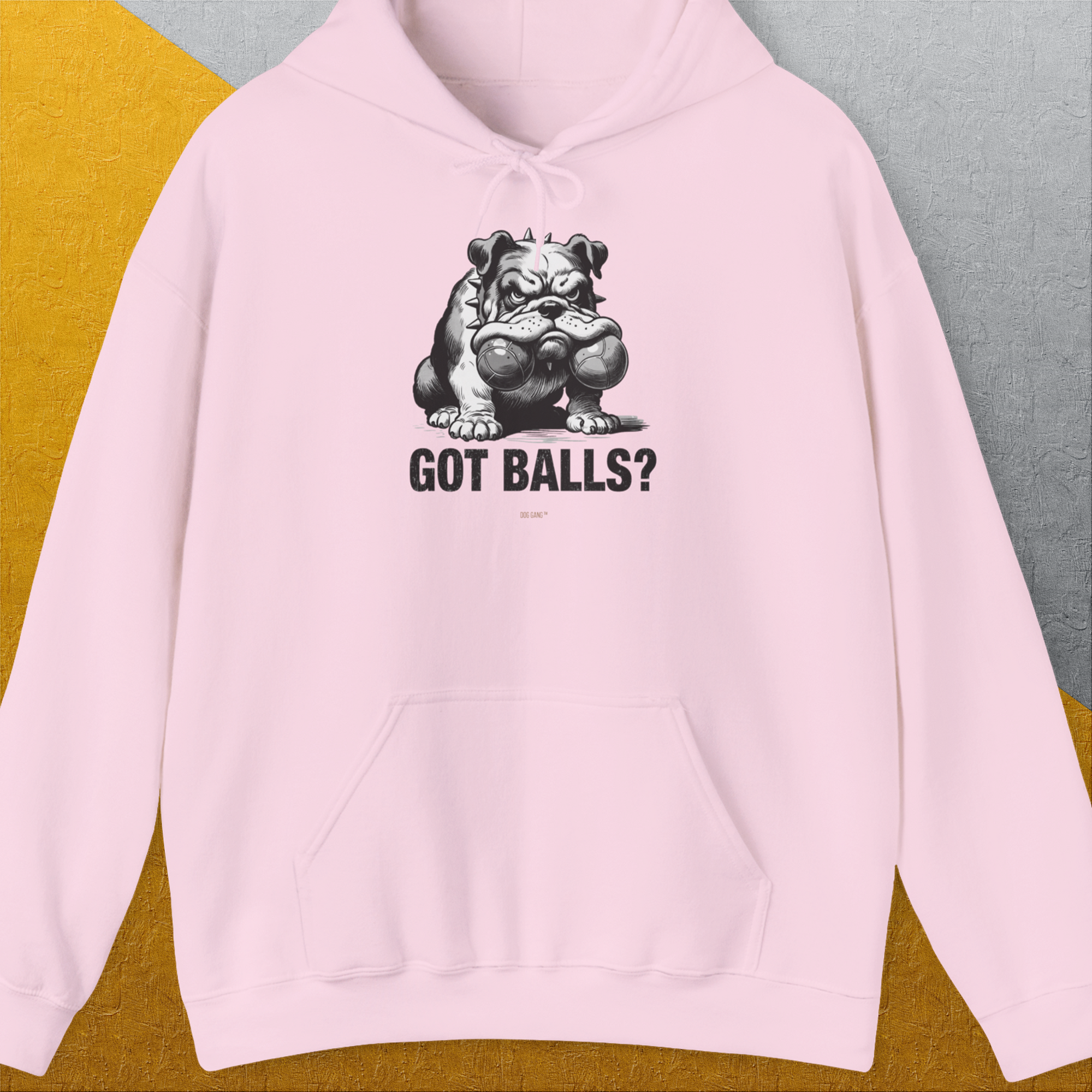 Got Balls? Volume 3, Unisex Hoodie-Light Pink, a cool and stylish design with a funny saying from Dog Gang