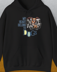 My Heart Belong To Dogs, Volume 1, Unisex Hoodie-Black, Design by Dog Gang