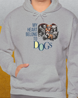 My Heart Belong To Dogs, Volume 1, Unisex Hoodie-. For dog lovers and dog owners. Design by Dog Gang