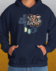 My Heart Belong To Dogs, Volume 1, Unisex Hoodie-, Design by Dog Gang