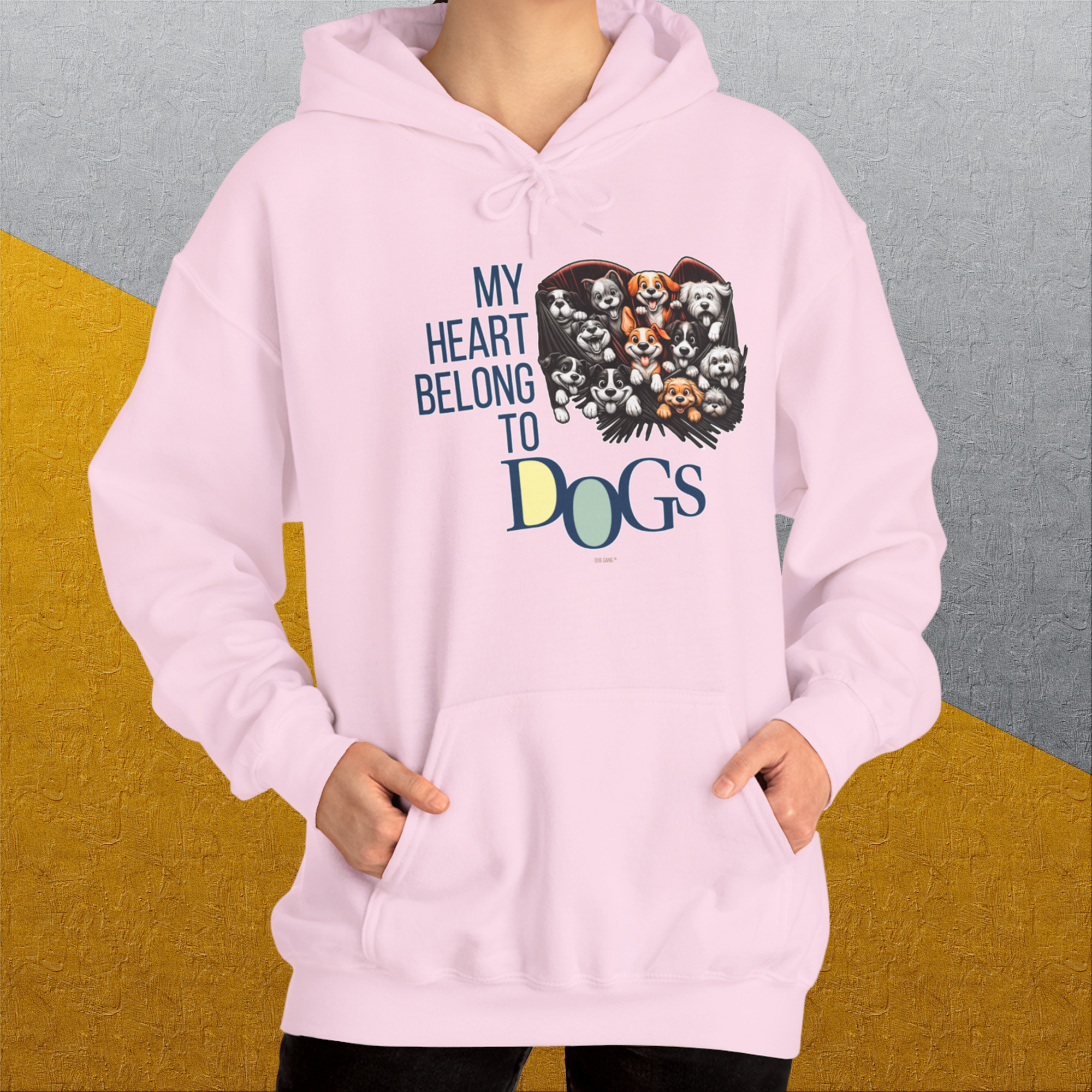 My Heart Belong To Dogs, Volume 1, Unisex Hoodie-, Design by Dog Gang