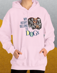My Heart Belong To Dogs, Volume 1, Unisex Hoodie-, Design by Dog Gang