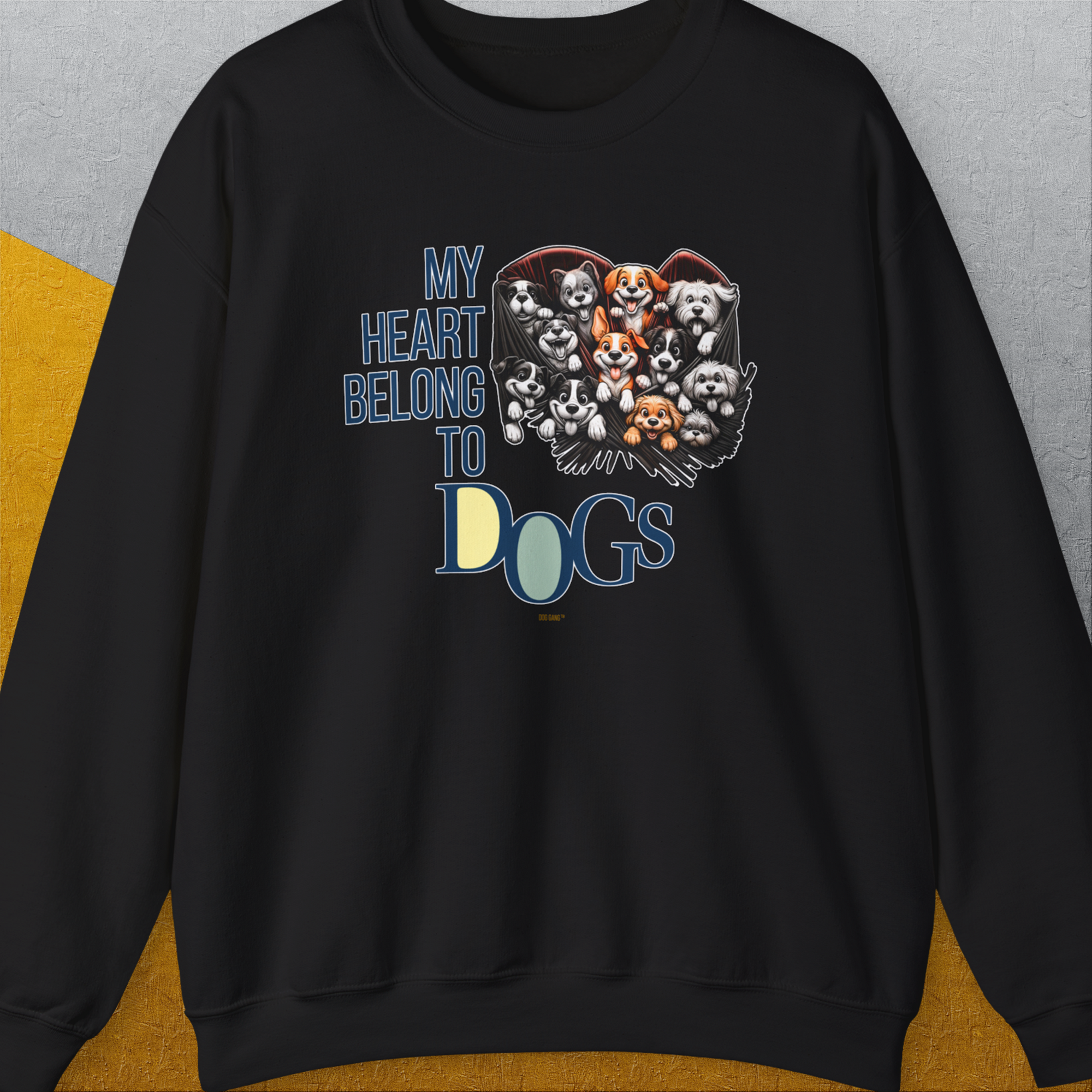My Heart Belong To Dogs, Volume 1, Unisex Sweatshirt-Black, Design by Dog Gang
