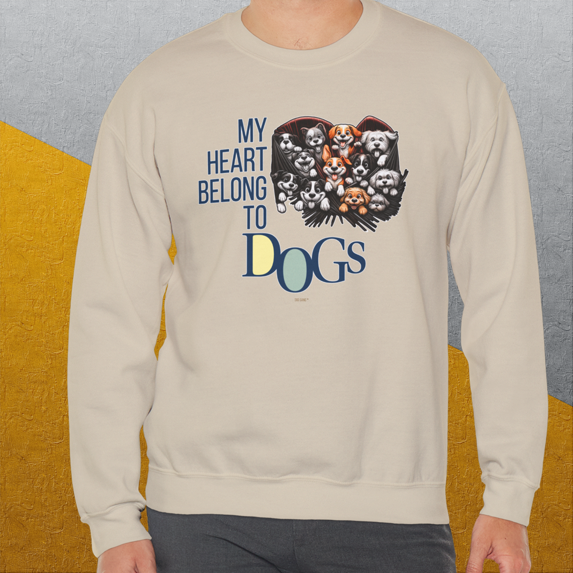 My Heart Belong To Dogs, Volume 1, Unisex Sweatshirt-. For dog lovers. Design by Dog Gang