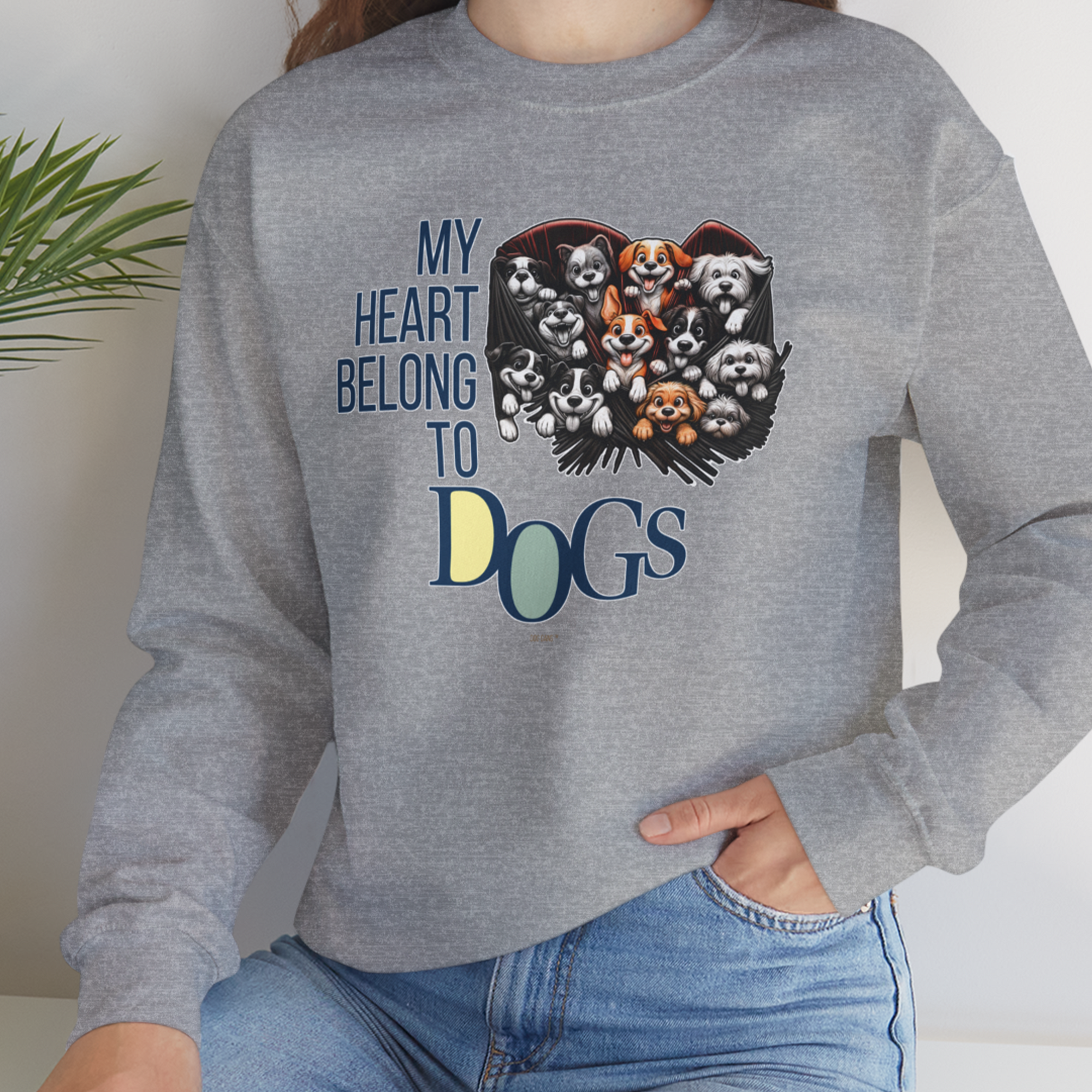 My Heart Belong To Dogs, Volume 1, Unisex Sweatshirt-, Design by Dog Gang