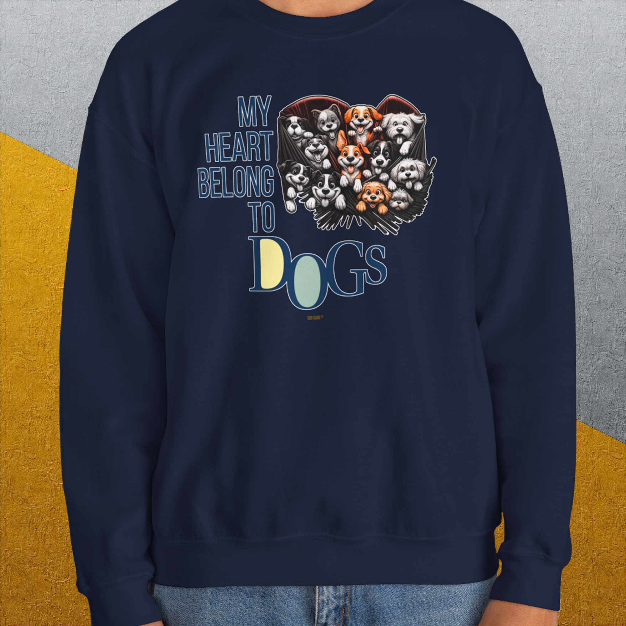 My Heart Belong To Dogs, Volume 1, Unisex Sweatshirt-, Design by Dog Gang