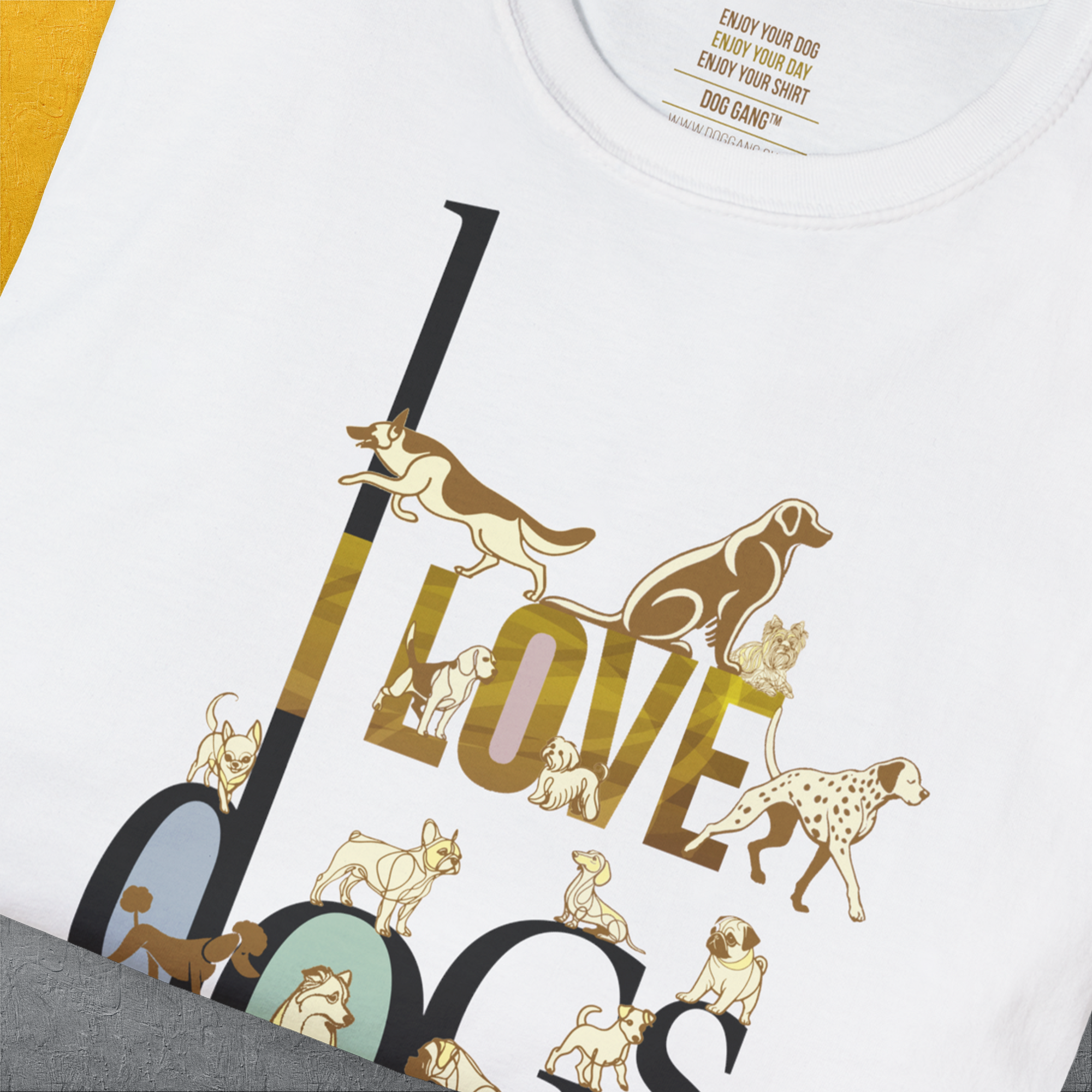 I Love Dogs - Series I, Volume 1, Unisex T-Shirt-. A dog-themed Design from Dog Gang
