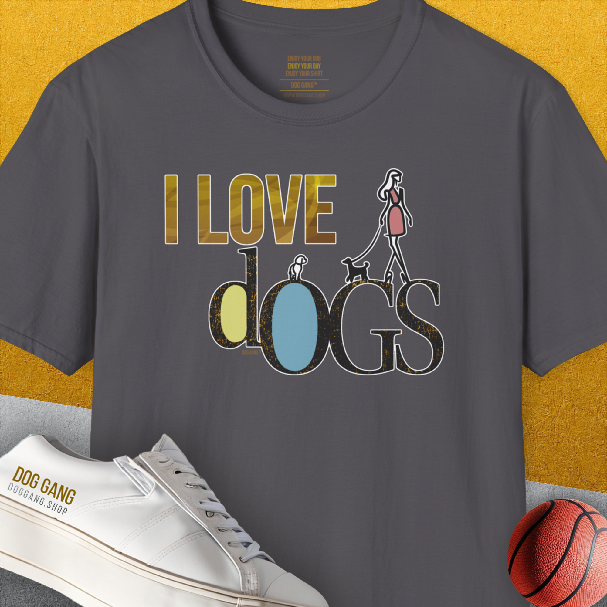 I Love Dogs - Series I, Volume 2, Unisex T-Shirt-Charcoal, Design by Dog Gang