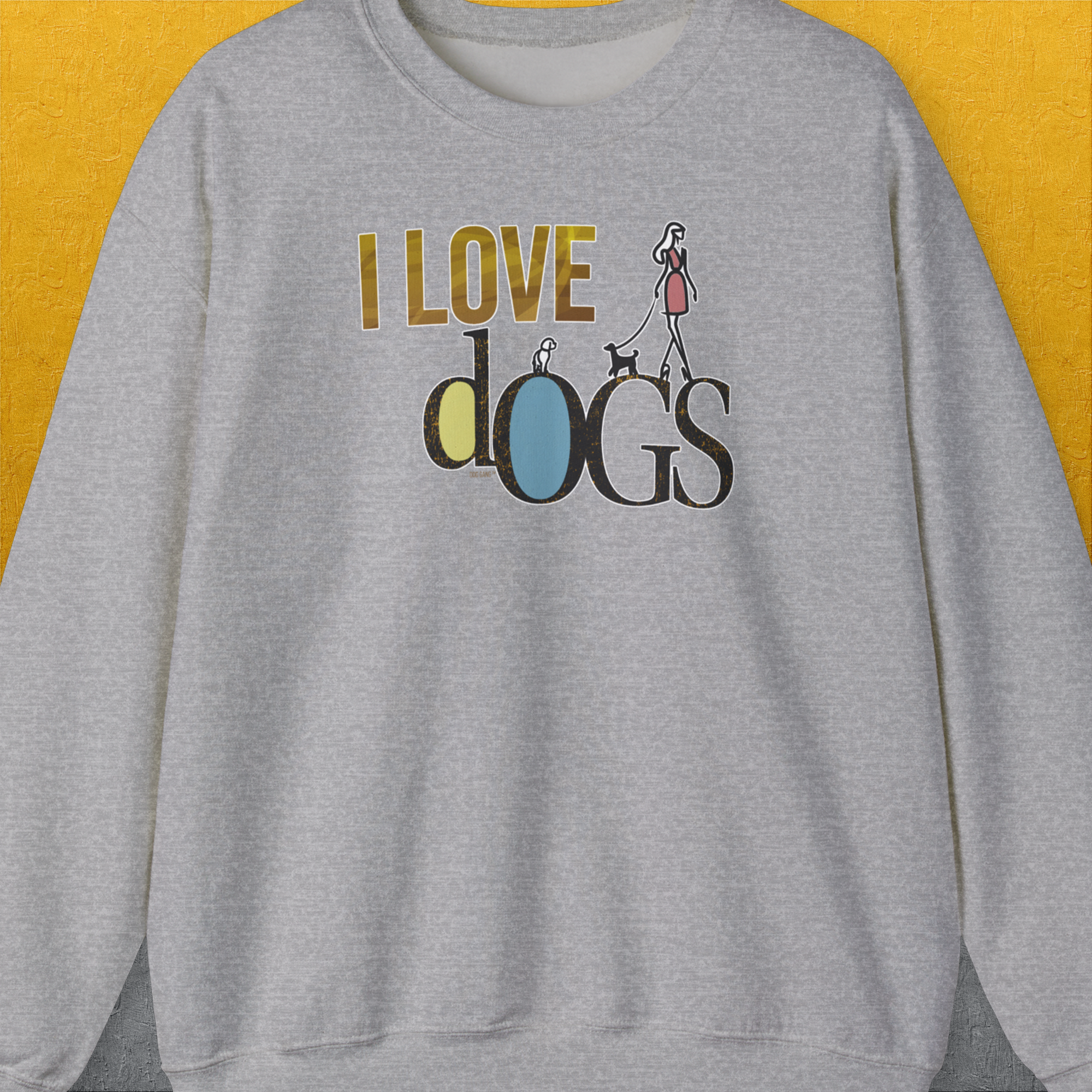 I Love Dogs - Series I, Volume 2, Unisex Sweatshirt-Sport Grey, a cool design with a funny saying from Dog Gang
