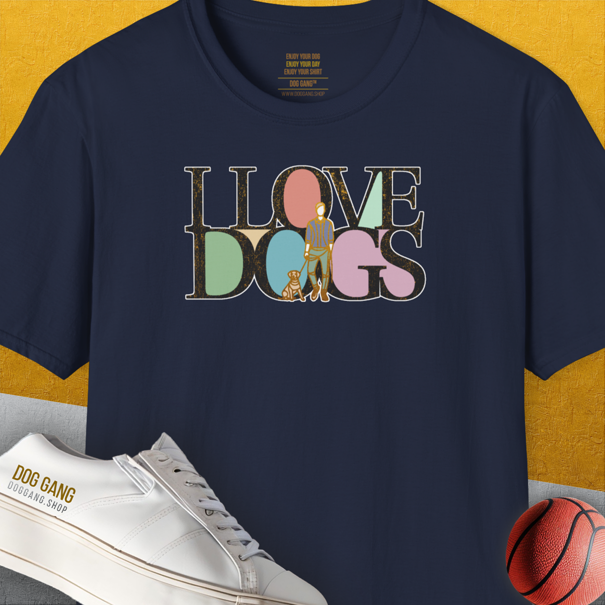 I Love Dogs - Series I, Volume 6, Unisex T-Shirt-Navy, Design by Dog Gang