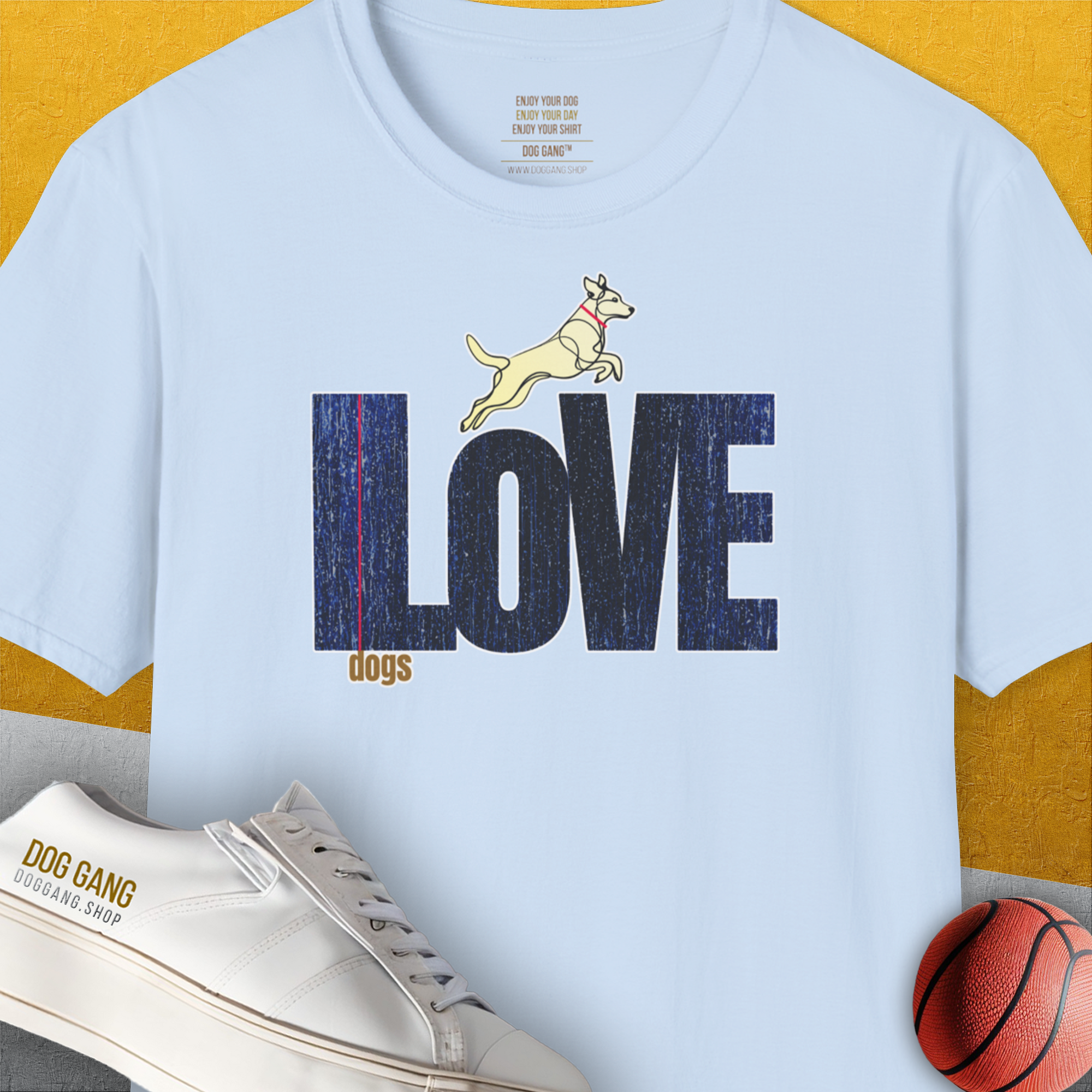 I Love Dogs - Series I, Volume 7, Unisex T-Shirt-Light Blue, Design by Dog Gang