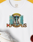 Dog lover shirt: The I ❤️ DOGS design shows two playful dogs at a window, offering a cute dog design for any dog person. Volume 9 from the famous *I love dogs"-series, designed by Dog Gang.