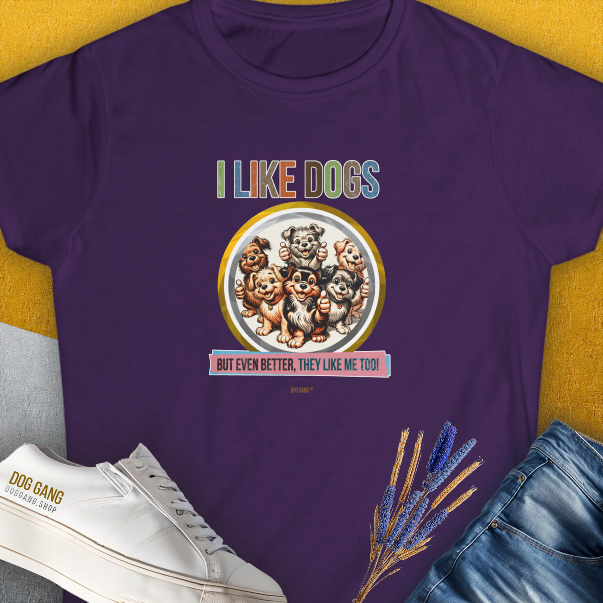 I Like Dogs And They Like Me Too, Volume 5, Women&#39;s T-Shirt-Purple, a cool and stylish design with a funny saying from Dog Gang