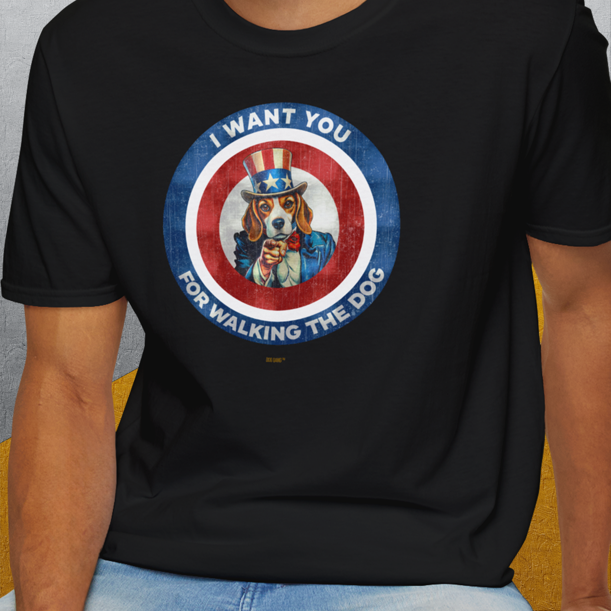 I Want You For Walking The Dog, Volume 1, Unisex T-Shirt-. For dog lovers and dog owners. Design by Dog Gang