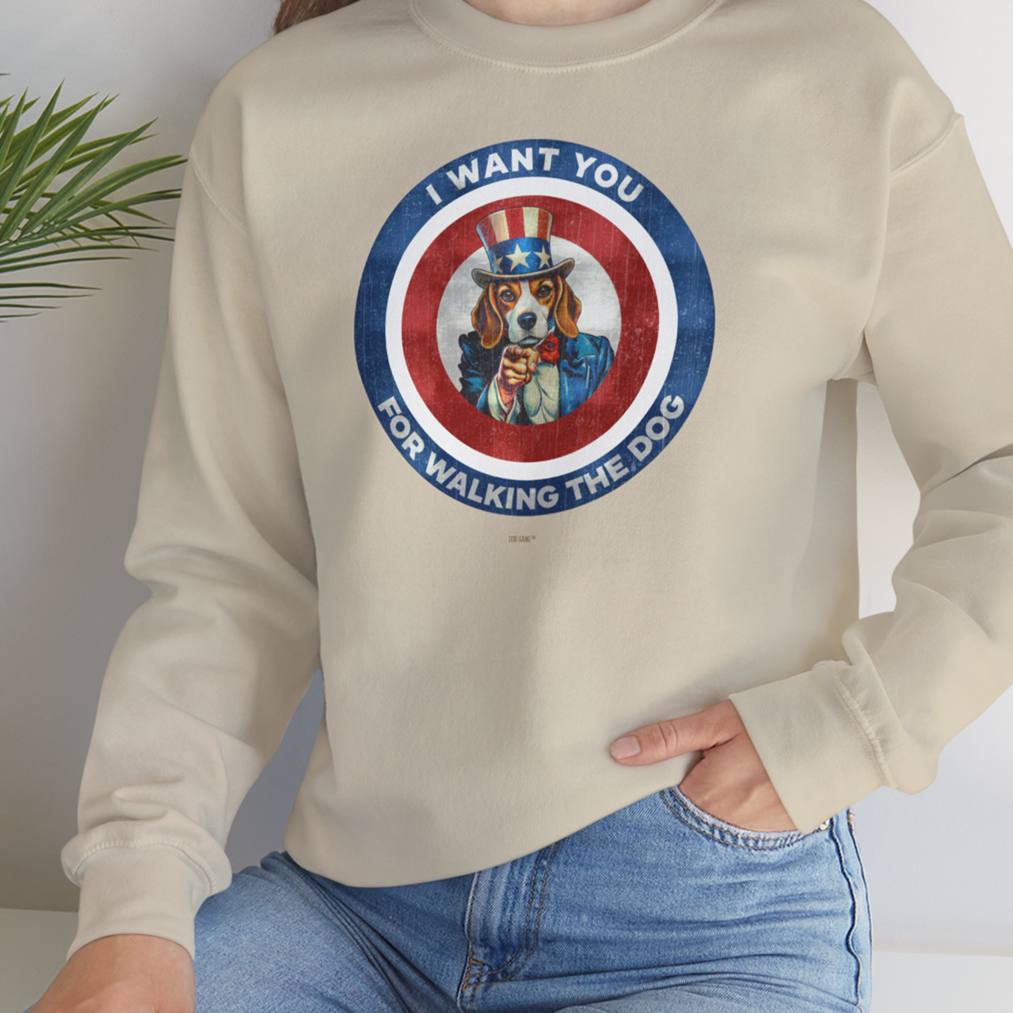 I Want You For Walking The Dog, Volume 1, Unisex Sweatshirt-. A perfect gift for dog lovers and dog owners. Design by Dog Gang