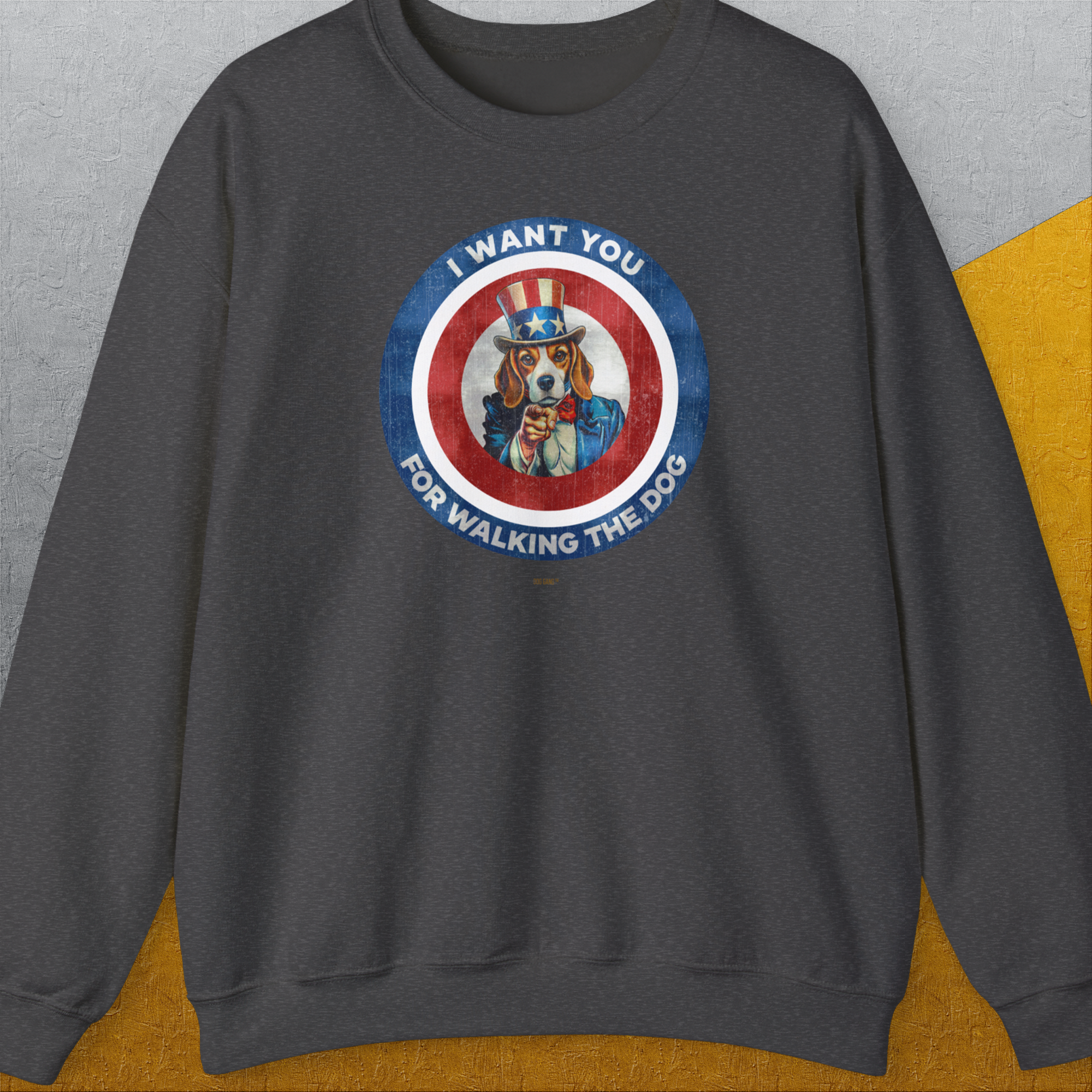 I Want You For Walking The Dog, Volume 1, Unisex Sweatshirt-Dark Heather, Design by Dog Gang