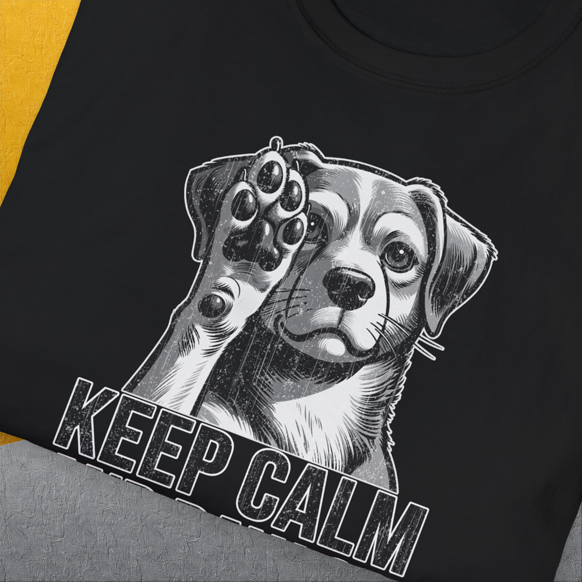 Keep Calm And Paw On, Volume 1, Unisex T-Shirt-. A dog-themed Design from Dog Gang