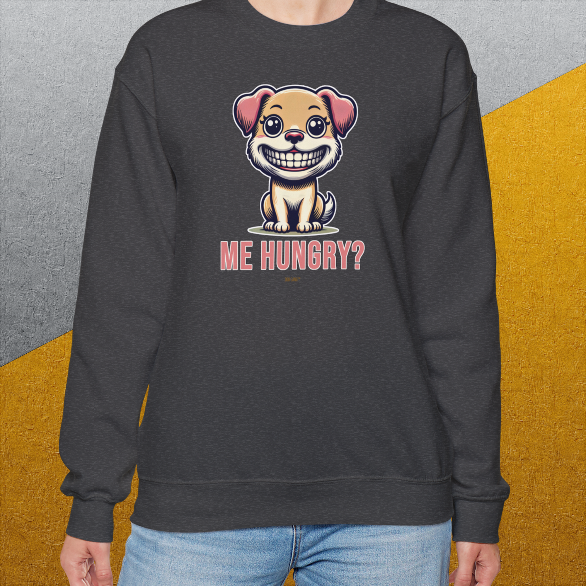 Me Hungry? Volume 1, Unisex Sweatshirt-, a fun and stylish sweatshirt design for dog lovers from Dog Gang