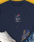 The Dog Gang Minimalistic Series I, Volume 1 Womens T-Shirt showcases a cute dog design with a red heart. Perfect for any dog lover. Designed by Dog Gang.