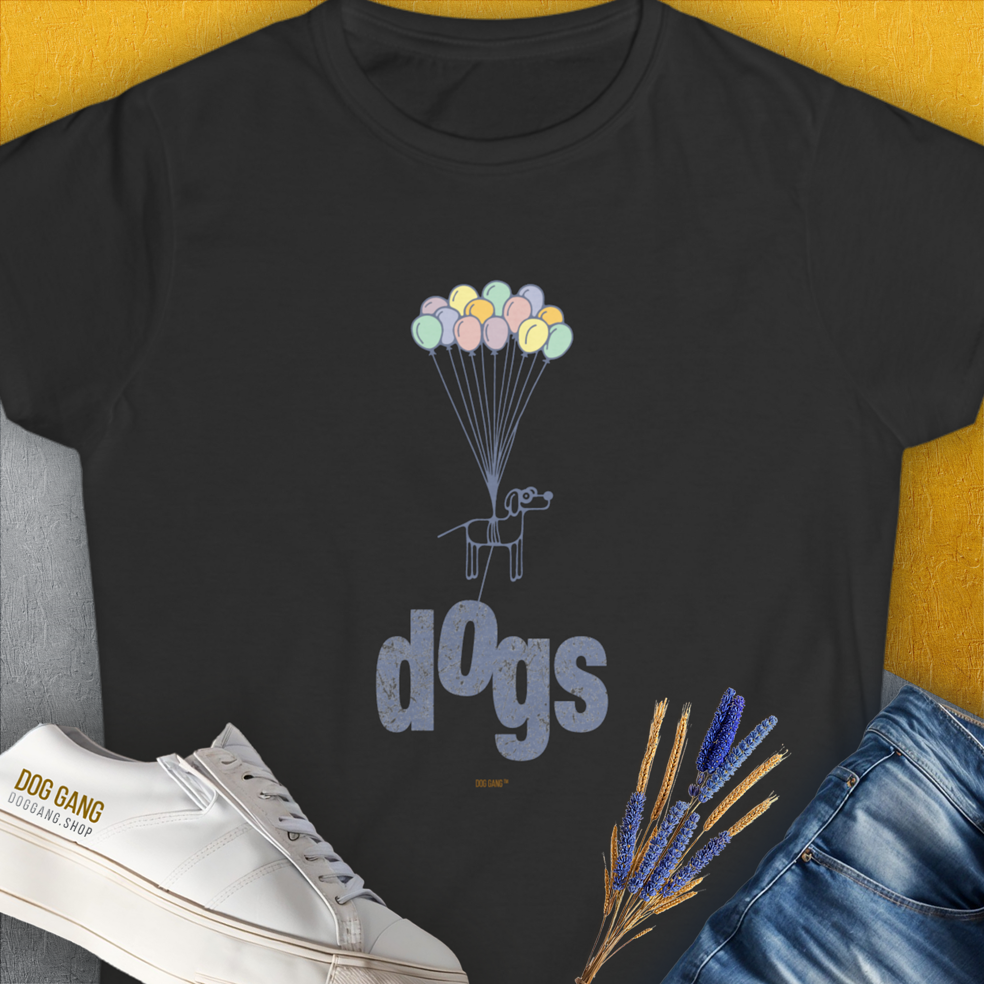 The Dog Gang Minimalistic Series II, Volume 1, Women&#39;s T-Shirt-Black. A perfect gift for dog lovers and dog owners. Design by Dog Gang
