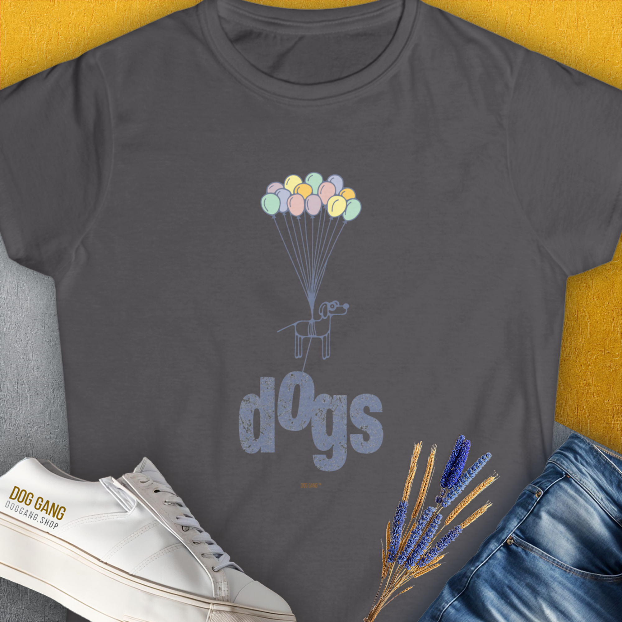 The Dog Gang Minimalistic Series II, Volume 1, Women&#39;s T-Shirt-Charcoal. A dog-themed Design from Dog Gang