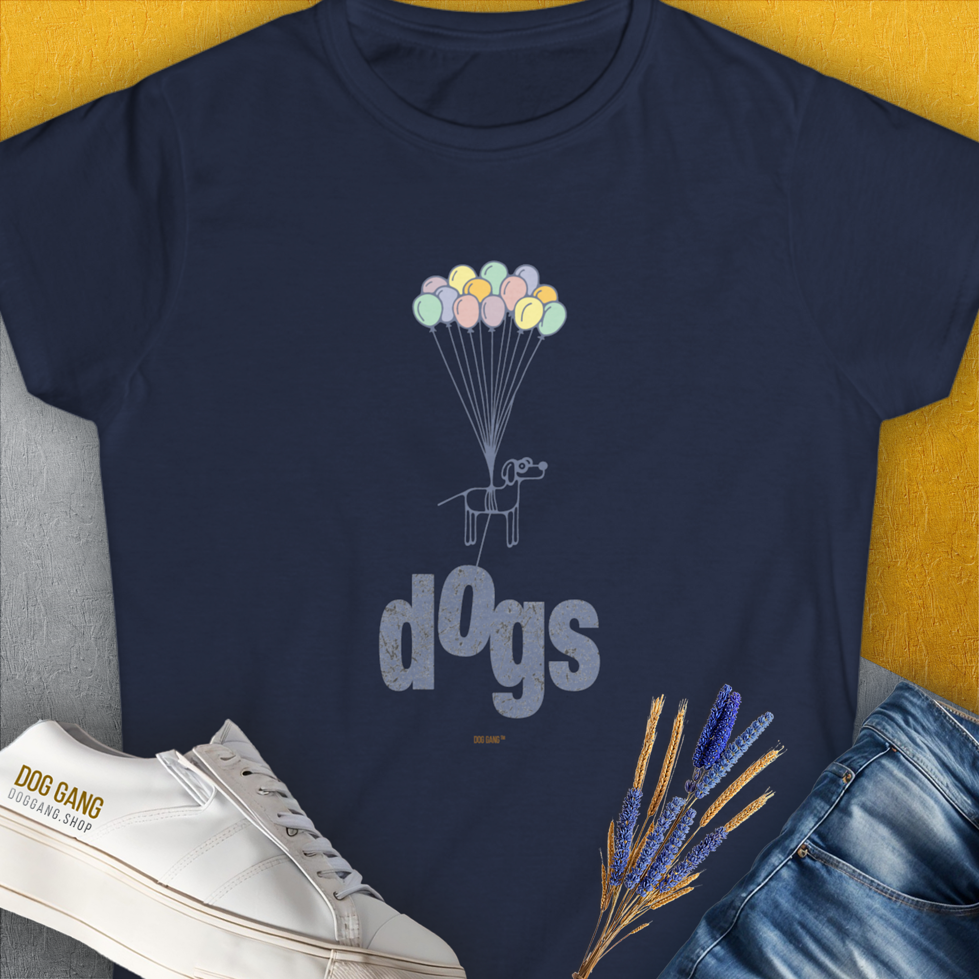 The Dog Gang Minimalistic Series II, Volume 1, Women&#39;s T-Shirt-Navy, a cool and stylish design with a funny saying from Dog Gang
