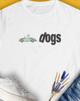 Cute dog design with a playful pup driving a car and the word dogs included. Perfect for any dog lover. Designed by Dog Gang.