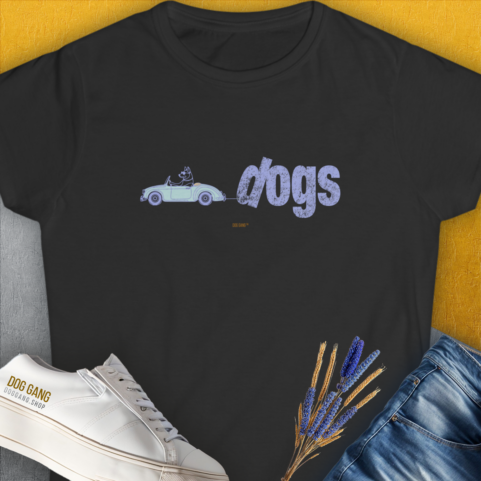 The Dog Gang Minimalistic Series II, Volume 2, Women&#39;s T-Shirt-Black. A perfect gift for dog lovers and dog owners. Design by Dog Gang
