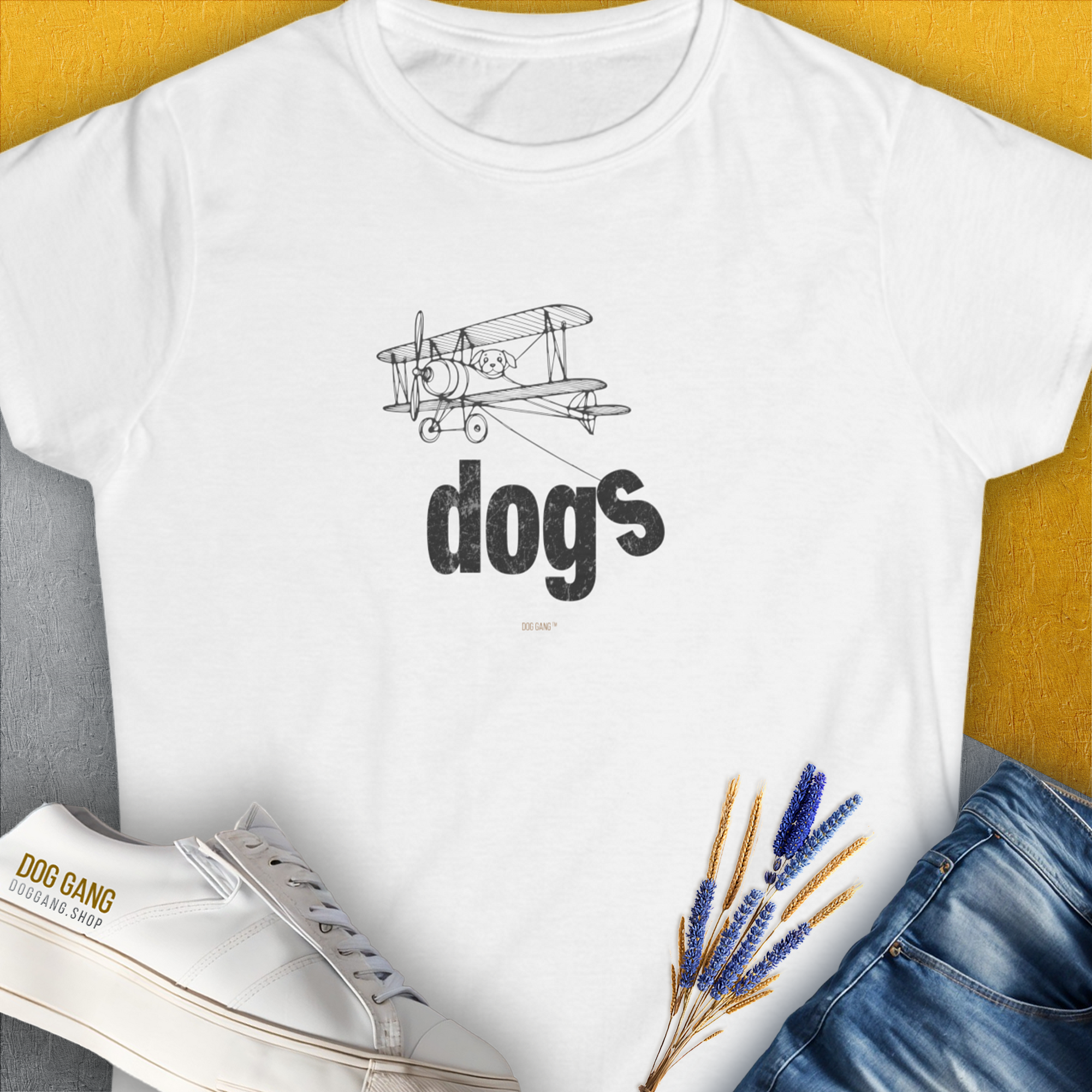 The Dog Gang Minimalistic Series II, Volume 4, Women&#39;s T-Shirt-White. For dog lovers and dog owners. Design by Dog Gang