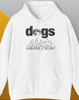 The Dog Gang Minimalistic Series II, Volume 4, Unisex Hoodie-White. A dog-themed Design from Dog Gang