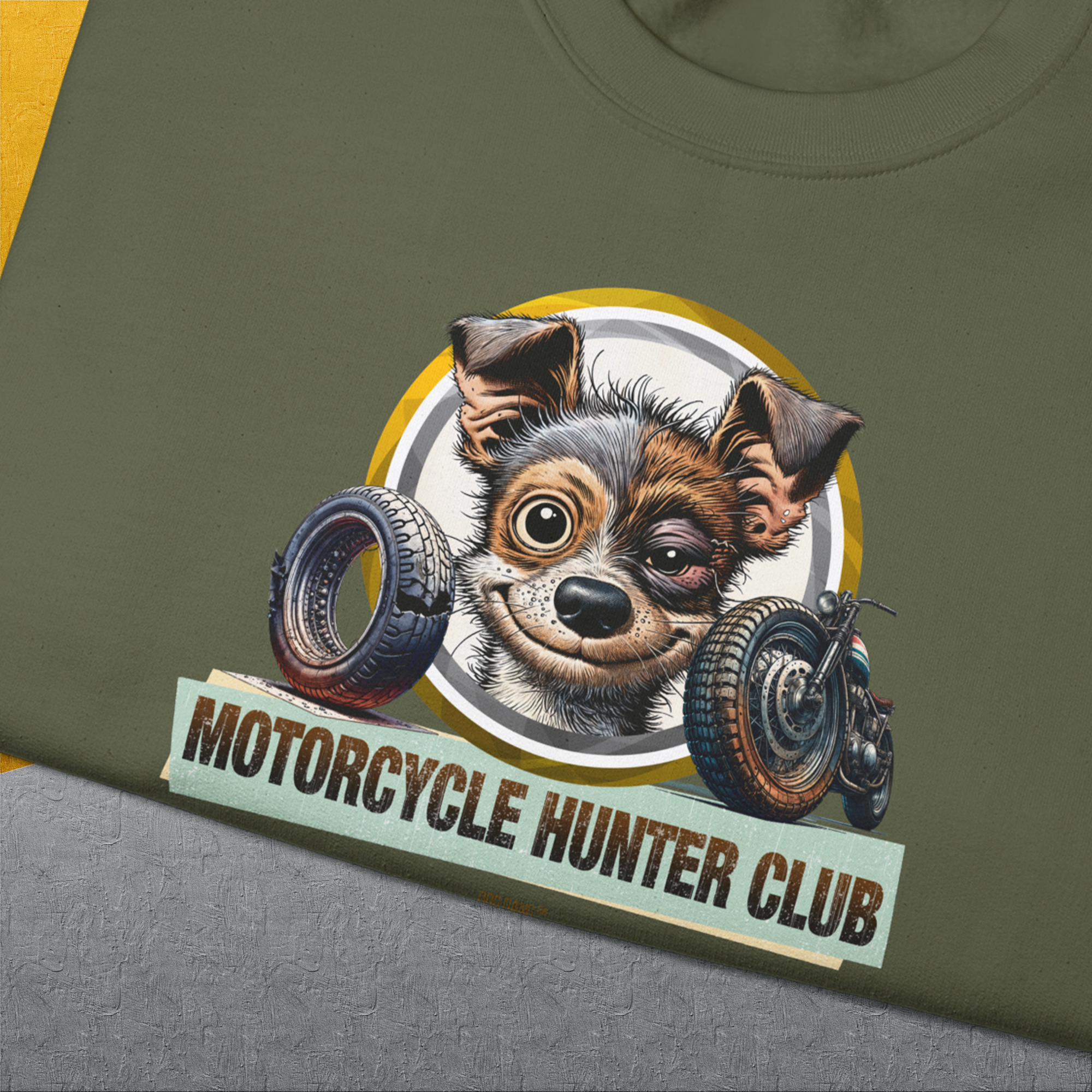 Motorcycle Hunter Club, Volume 1, Unisex Sweatshirt-. A dog-themed Design from Dog Gang
