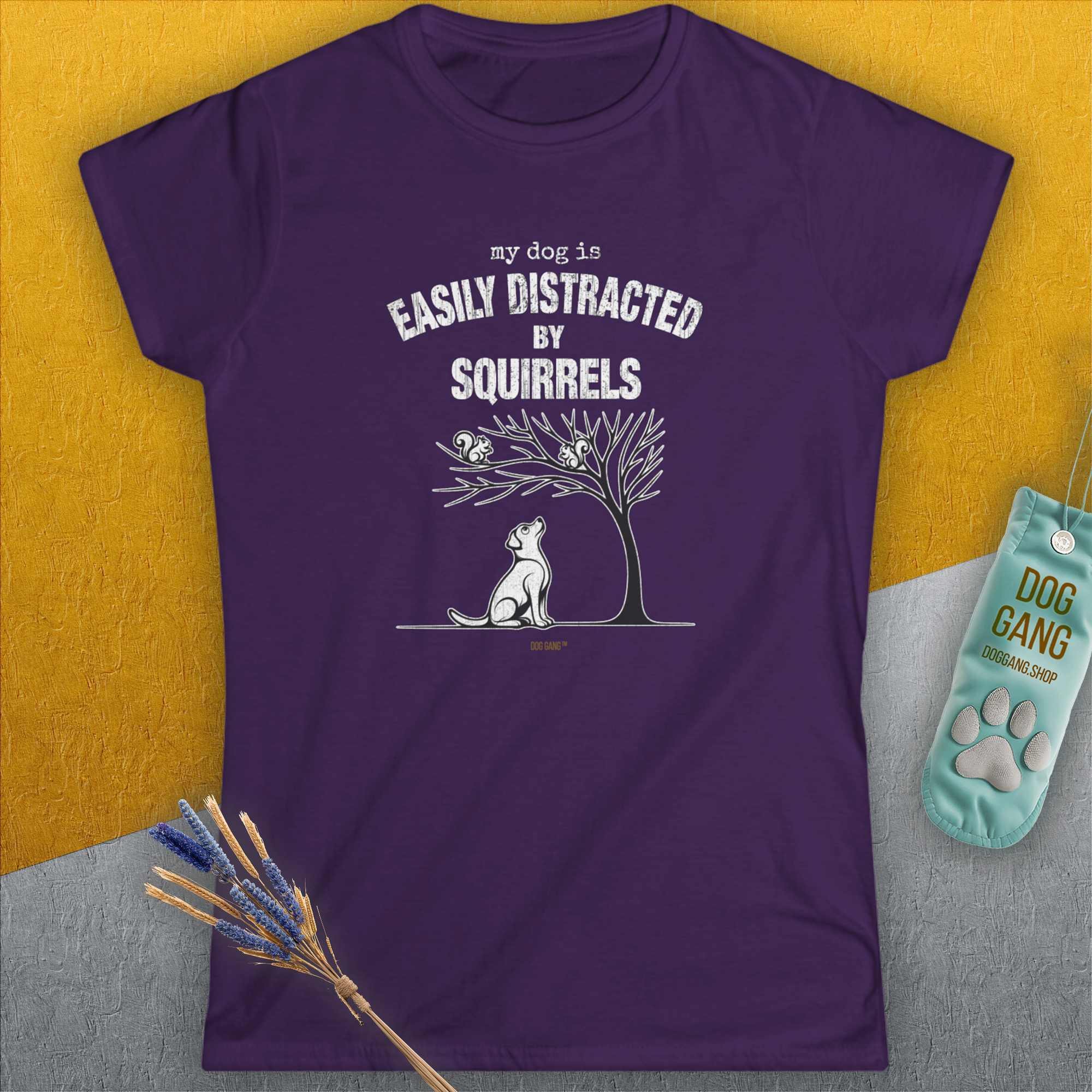 My Dog Is Easily Distracted By - Volume 1: Squirrels, Women's T-Shirt-, a fun and stylish design for dog lovers from Dog Gang