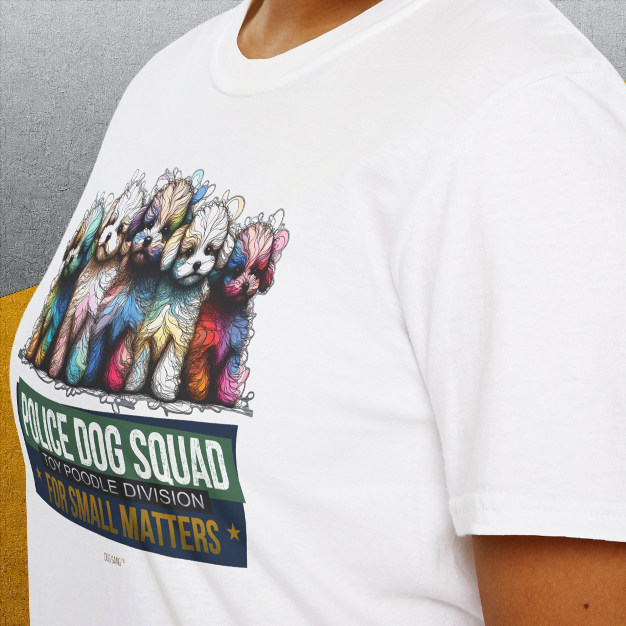 Police Dog Squad For Small Matters (Toy Poodle Division), Volume 2, Unisex T-Shirt-, Design by Dog Gang