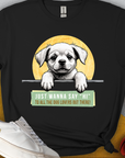 Cute puppy design with Say Hi on this unisex tee for any dog lover. Designed by Dog Gang.