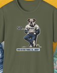 So... Woof? Volume 1, Unisex T-Shirt-Military Green, Design by Dog Gang