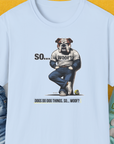So... Woof? Volume 1, Unisex T-Shirt-Light Blue, Design by Dog Gang