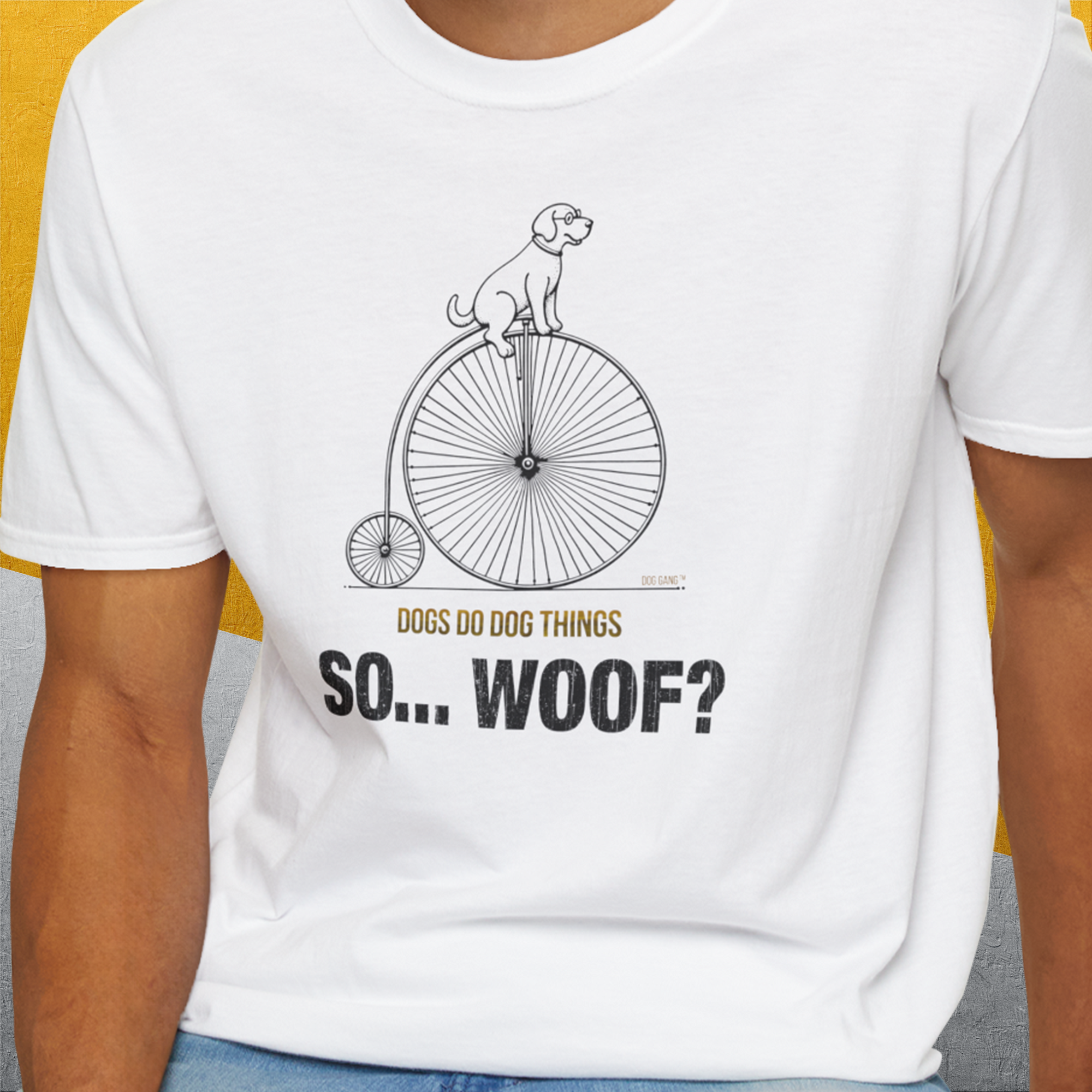 So... Woof? Volume 3, Unisex T-Shirt-. For dog lovers and dog owners. Design by Dog Gang