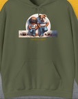 So... Woof? Volume 7, Unisex Hoodie-Military Green, a cool and stylish design with a funny saying from Dog Gang